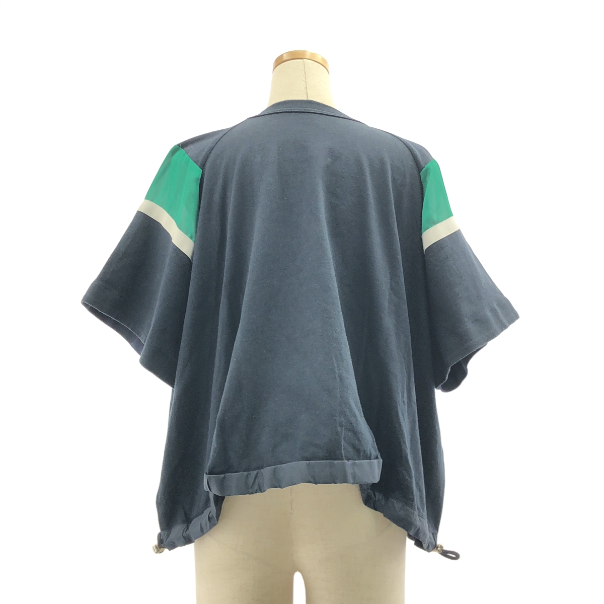 sacai / サカイ 異素材 切替 オーバーシルエット ドローストリング ポケット Tシャツ カットソー