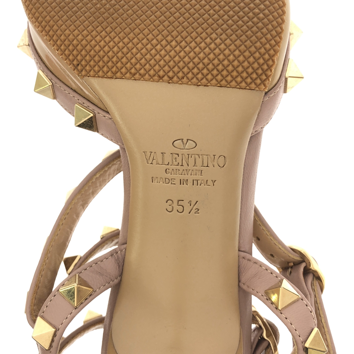 VALENTINO GARAVANI / ヴァレンティノガラヴァーニ レザー ロックスタッズ ポインテッドトゥ ストラップ ヒール パンプス