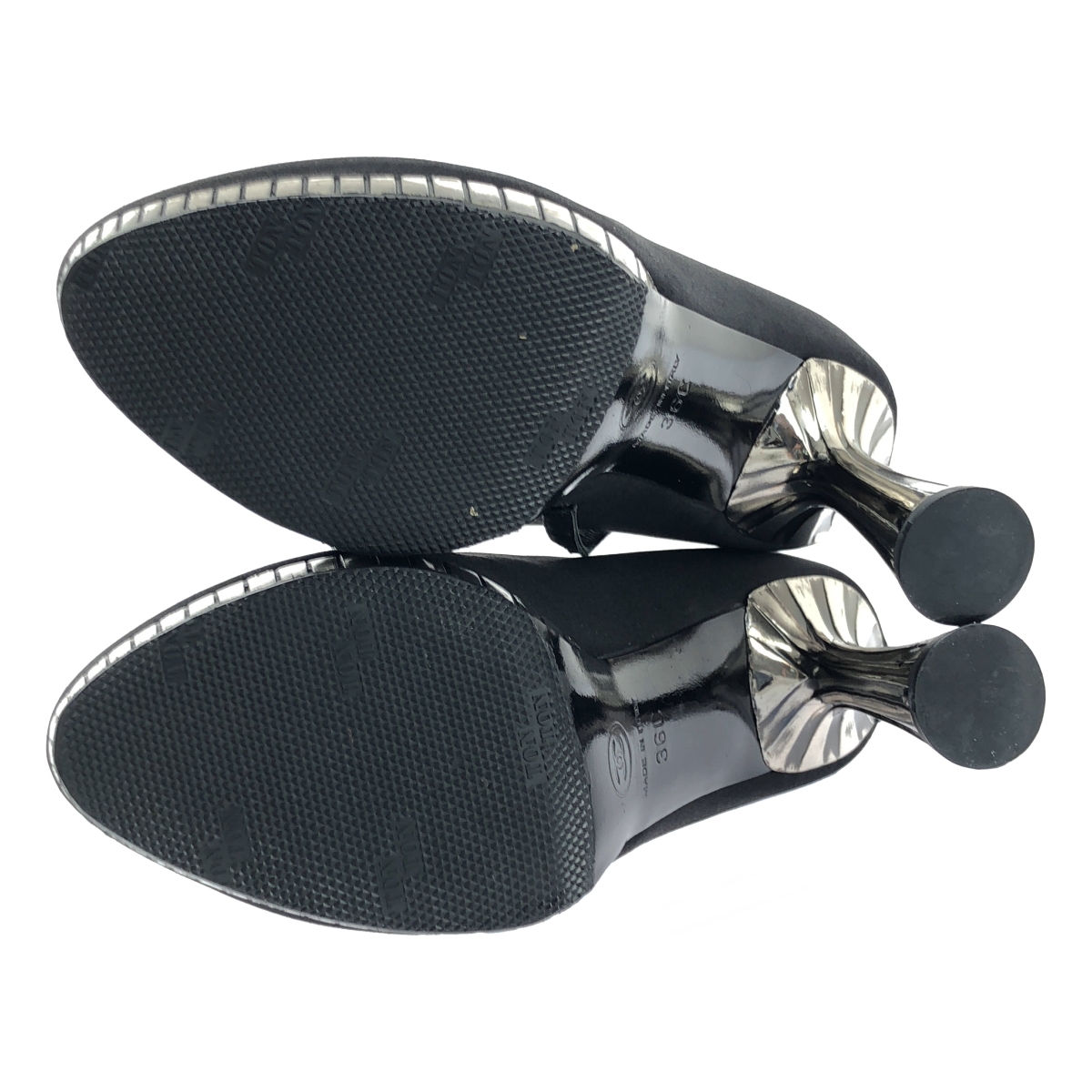 CHANEL / シャネル アンクルストラップ プラットフォーム サテン パンプス