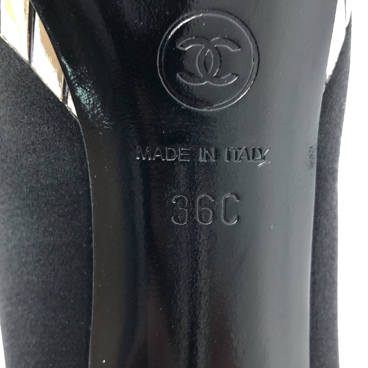 CHANEL / シャネル アンクルストラップ プラットフォーム サテン パンプス