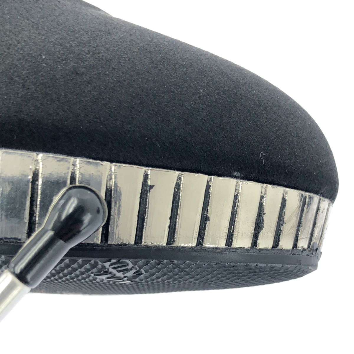 CHANEL / シャネル アンクルストラップ プラットフォーム サテン パンプス