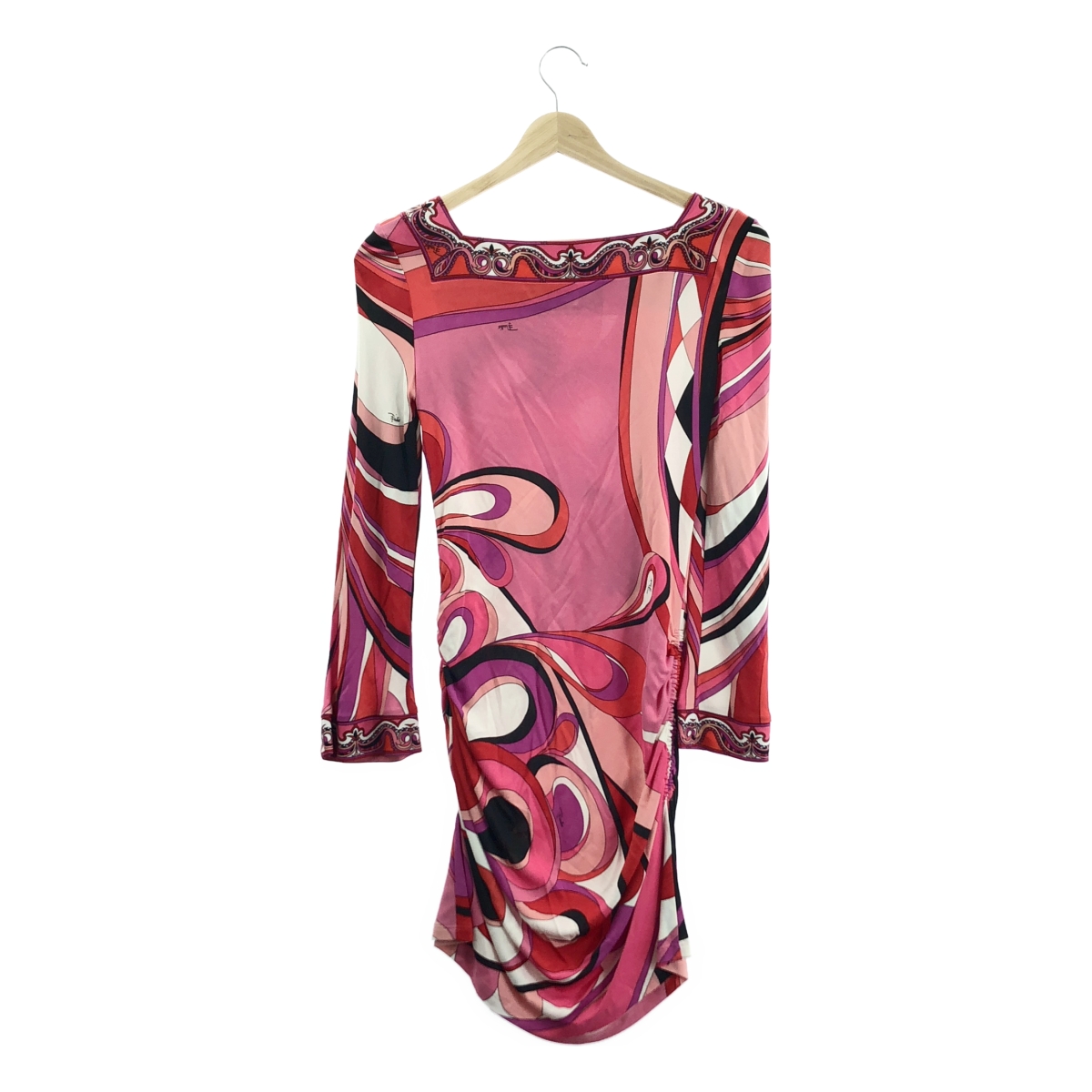 EMILIO PUCCI / エミリオプッチ レーヨン 総柄 スクエアネック ドレス ワンピース