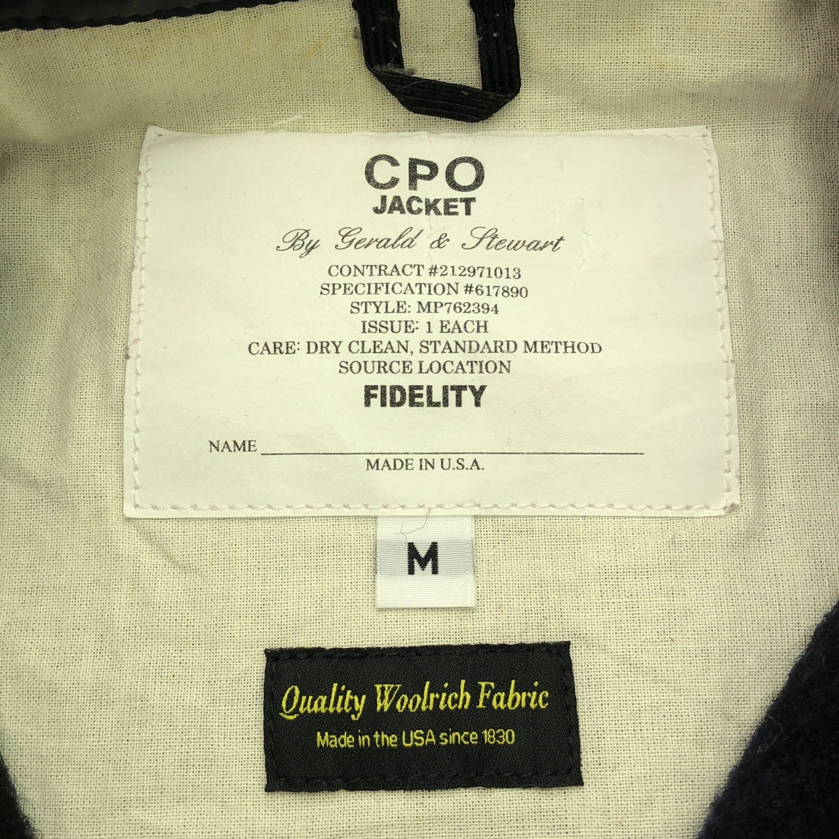 FIDELITY / フィデリティ ブラックウォッチ チェック ウール CPO ジャケット