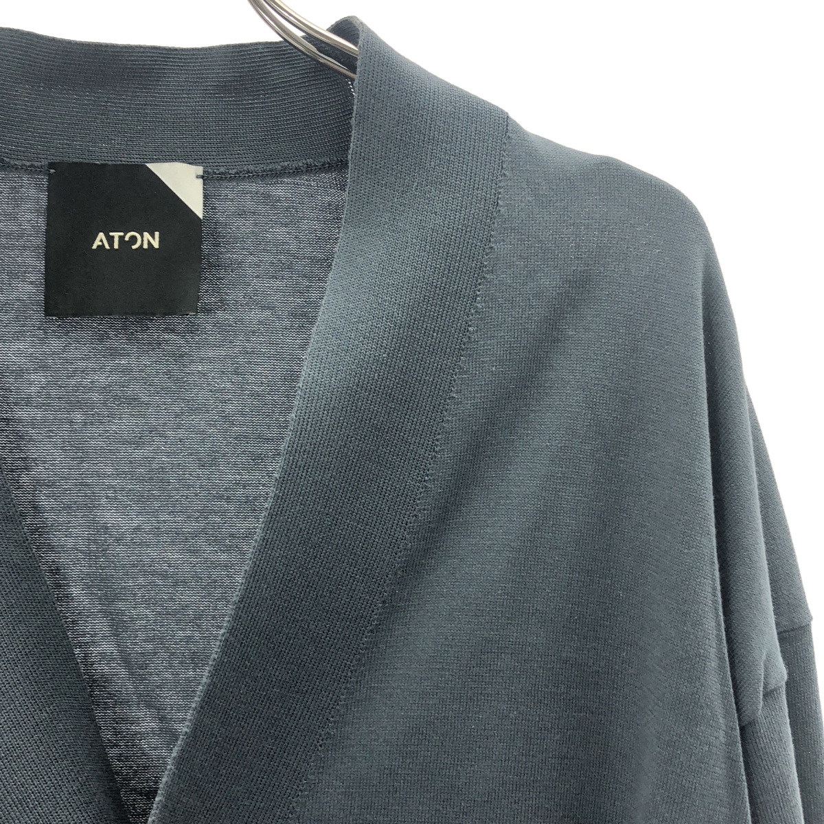 ATON / エイトン コットン Vネック カーディガン