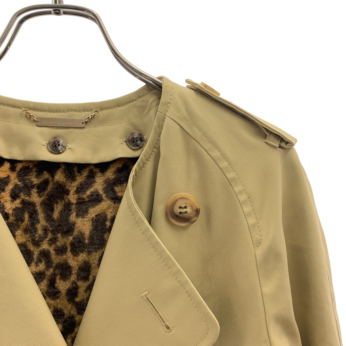 beautiful people / ビューティフルピープル ライナー付き ノーカラートレンチコート