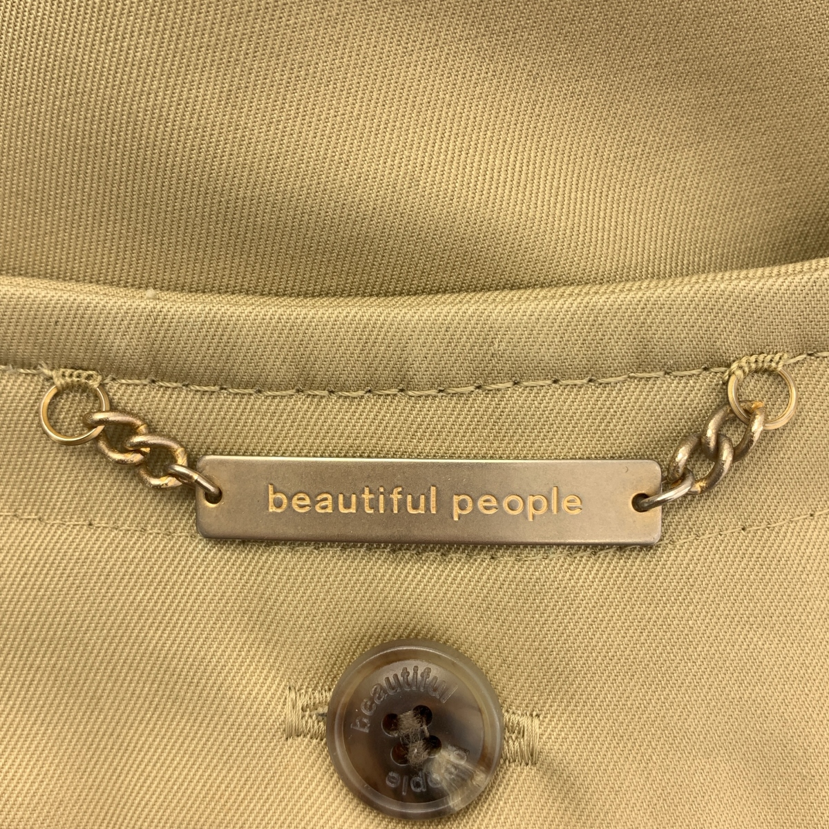 beautiful people / ビューティフルピープル ライナー付き ノーカラートレンチコート