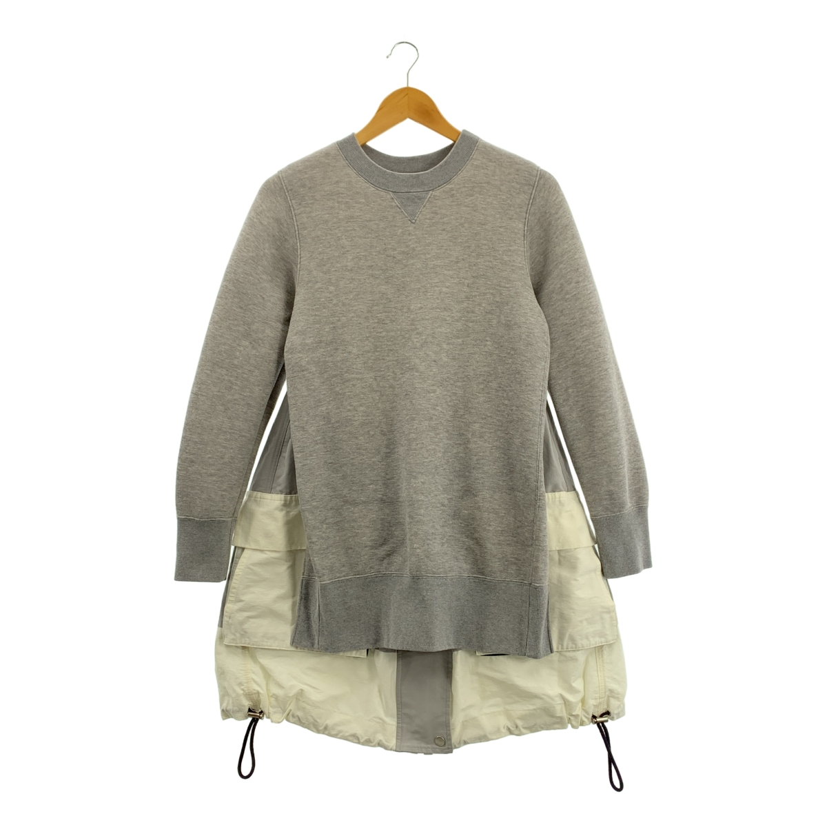 sacai / サカイ ナイロン 異素材切替 ドッキング ドローストリング スウェット ワンピース