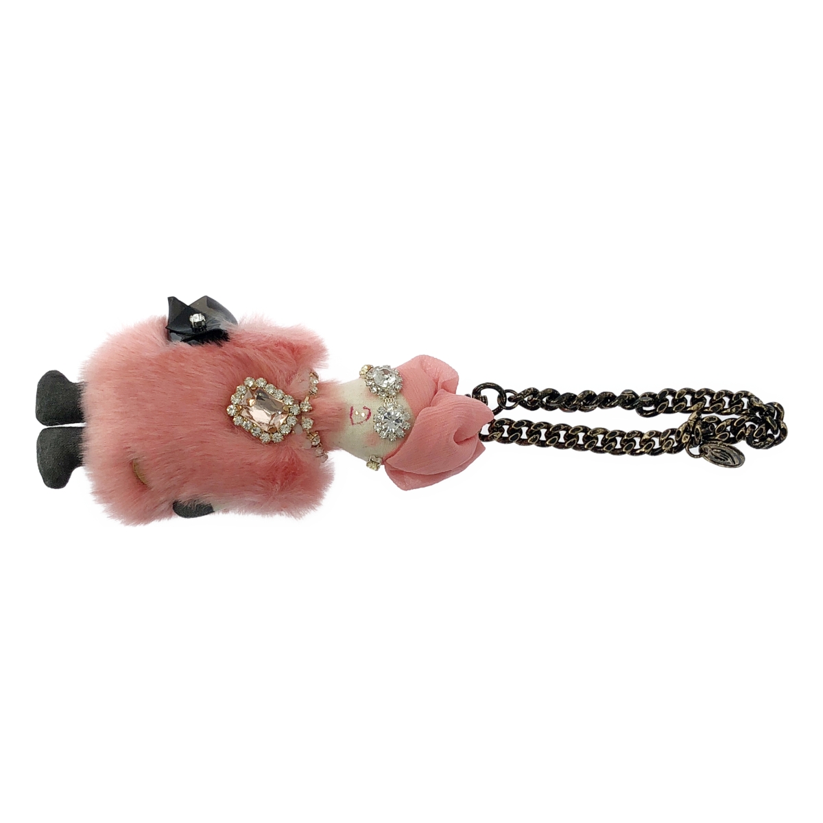 その他 ファー ビジュー ドールチャーム キーホルダー