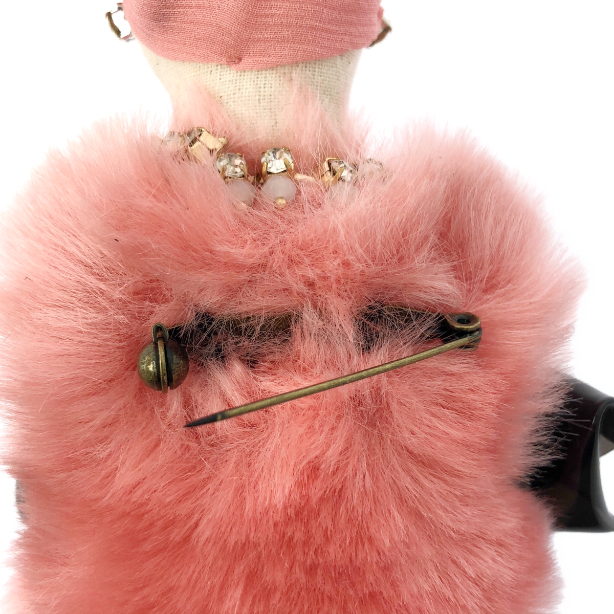 その他 ファー ビジュー ドールチャーム キーホルダー