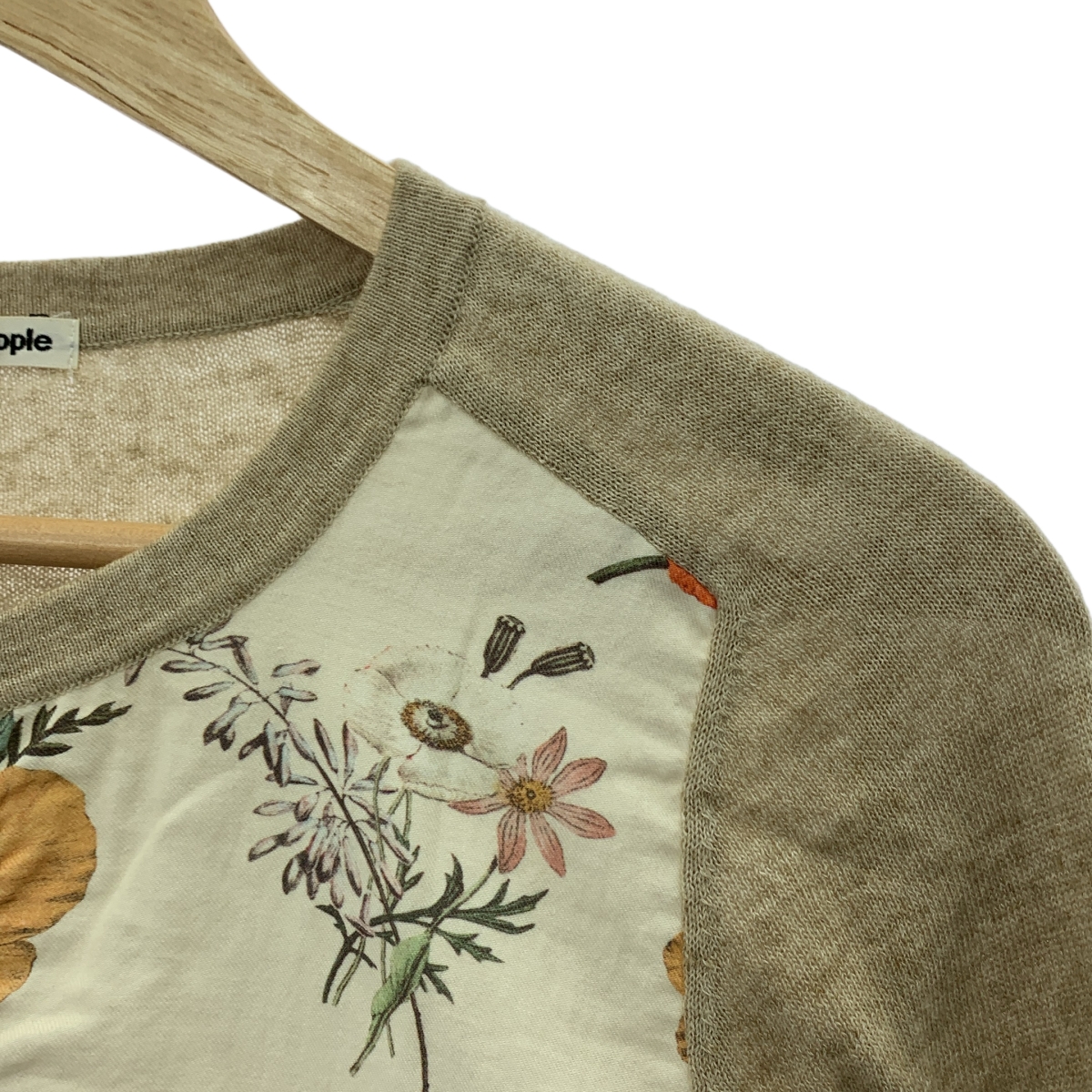 beautiful people / ビューティフルピープル ボタニカル 切替 コットンカシミヤ ニット カーディガン 花柄