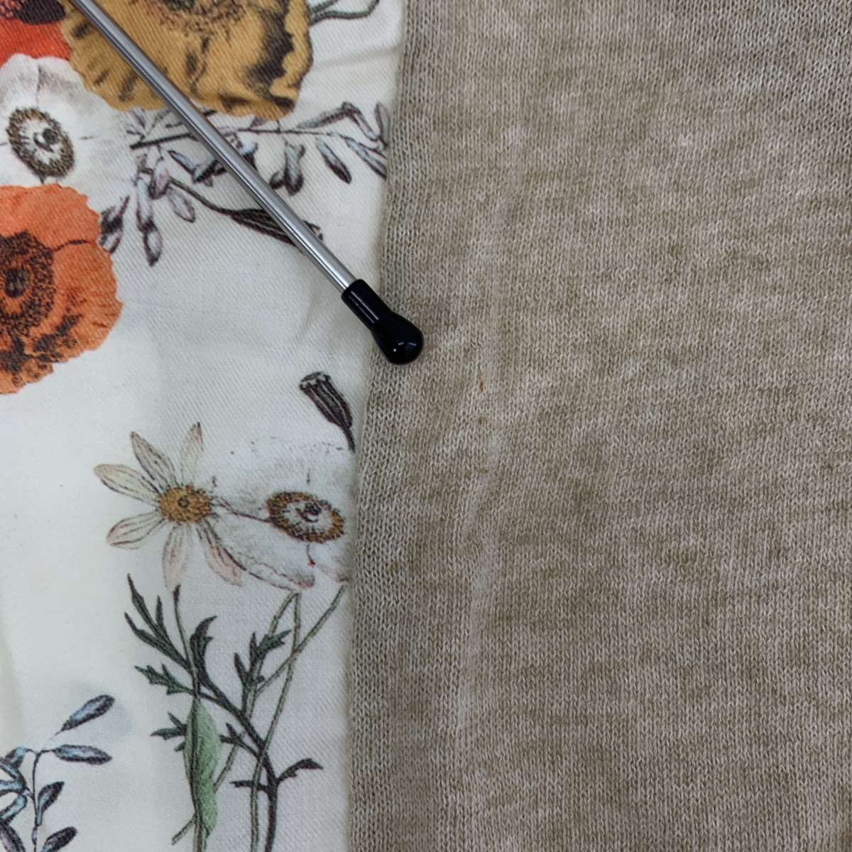 beautiful people / ビューティフルピープル ボタニカル 切替 コットンカシミヤ ニット カーディガン 花柄