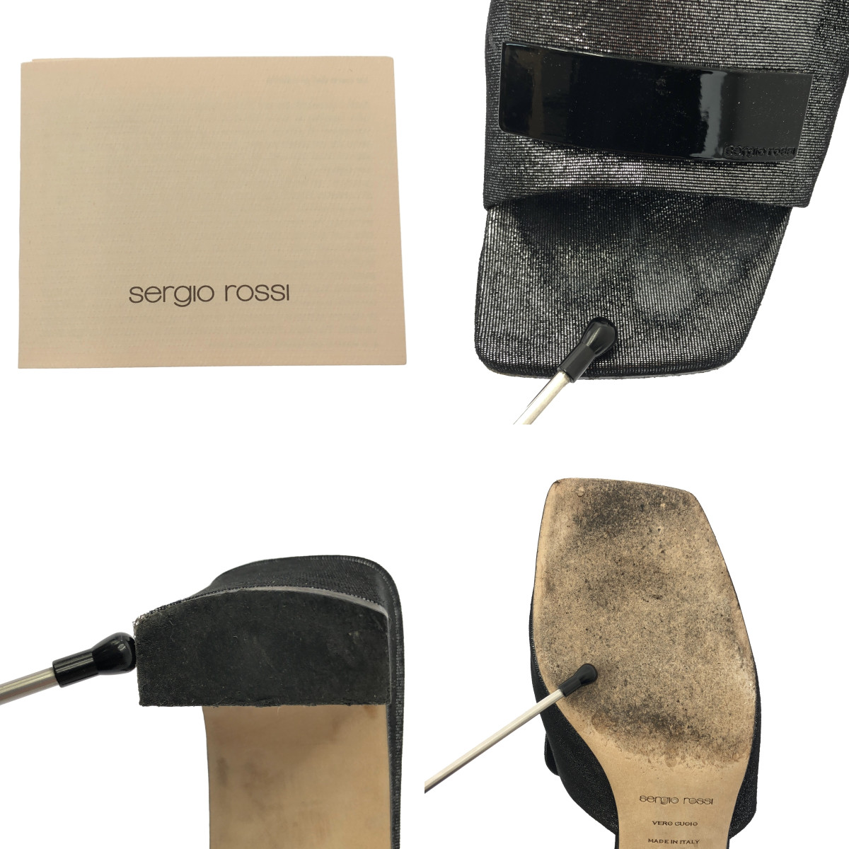 sergio rossi / セルジオロッシ Sr1 Mule HH 60mm グリッター ヒール サンダル