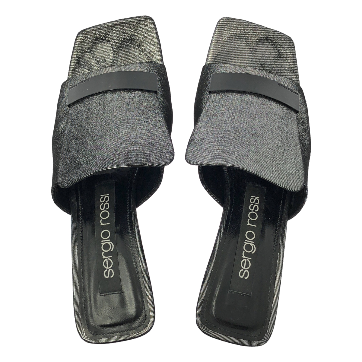 sergio rossi / セルジオロッシ Sr1 Mule HH 60mm グリッター ヒール サンダル