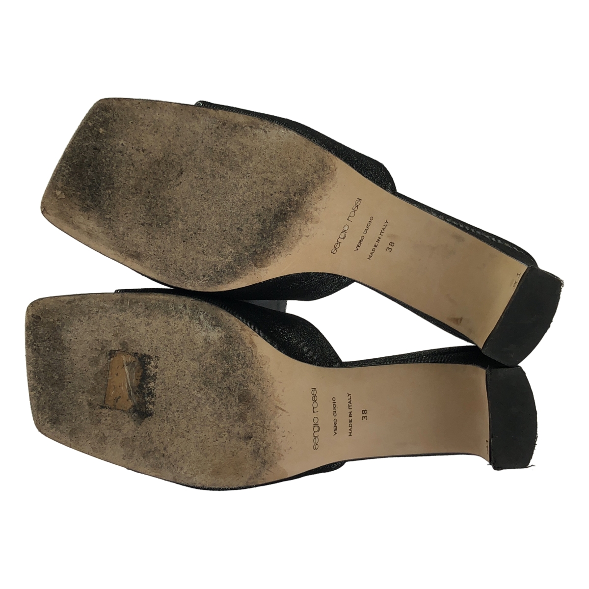 sergio rossi / セルジオロッシ Sr1 Mule HH 60mm グリッター ヒール サンダル