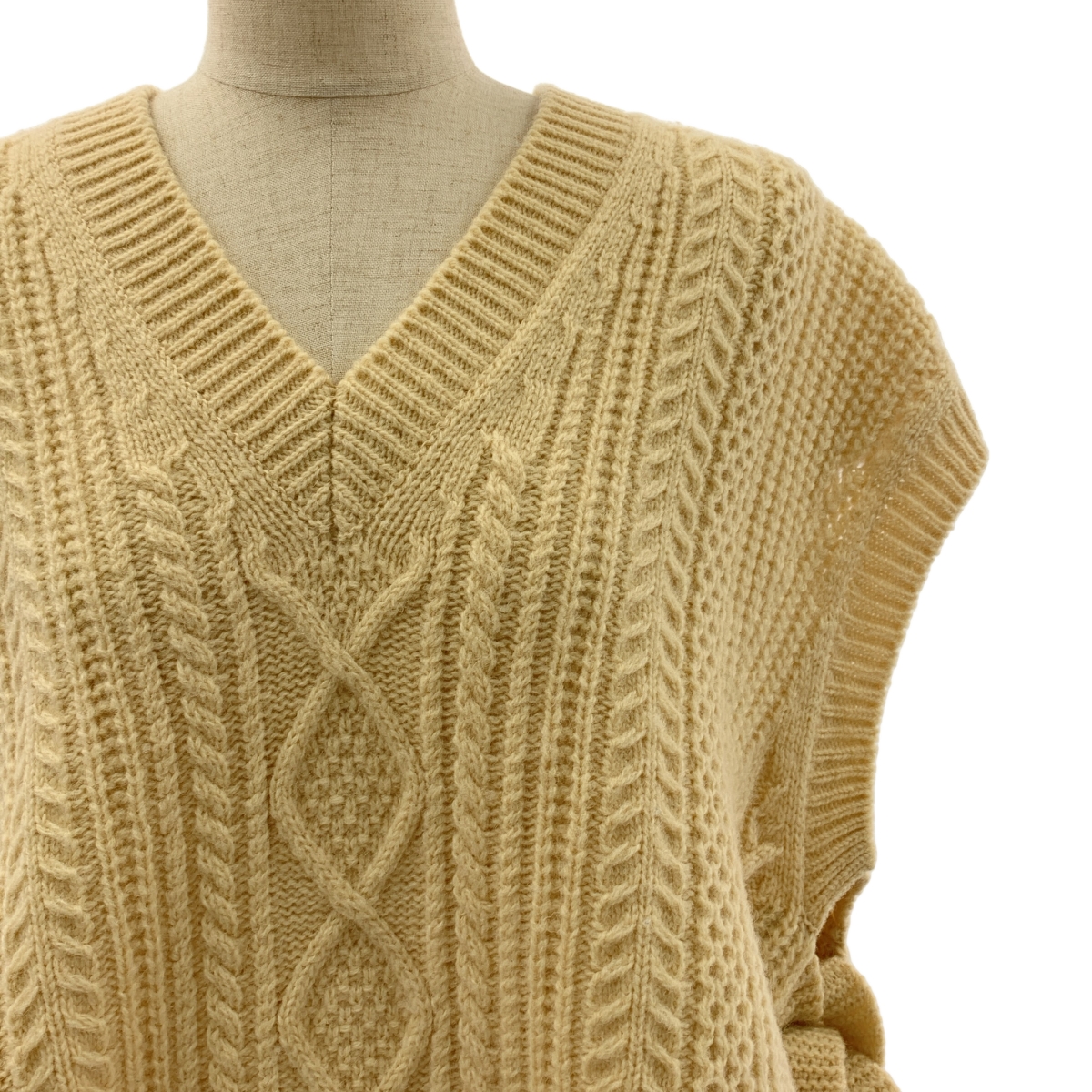 tao COMME des GARCONS / タオコムデギャルソン ウール リボン ケーブル アランニット ベスト