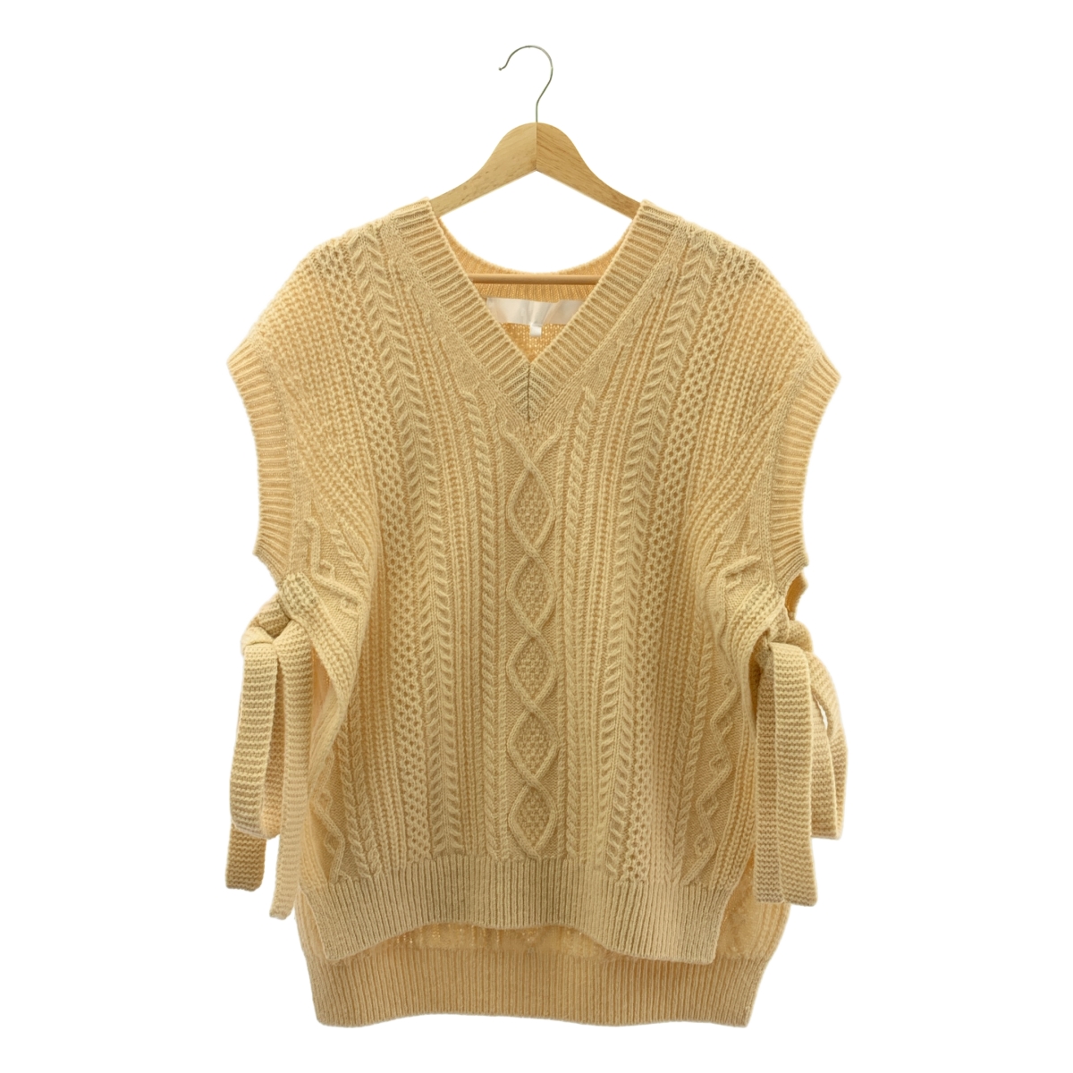 tao COMME des GARCONS / タオコムデギャルソン ウール リボン ケーブル アランニット ベスト