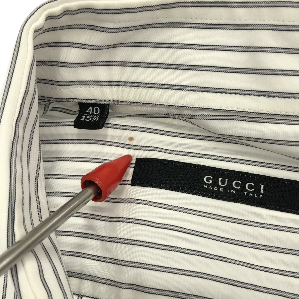 GUCCI / グッチ ストライプ コットン 長袖 シャツ