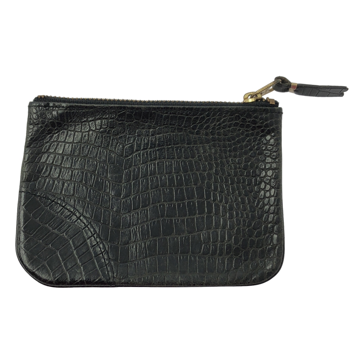 COMME des GARCONS / コムデギャルソン クロコ型押し ロゴ ジップ コインケース 財布 / ユニセックス