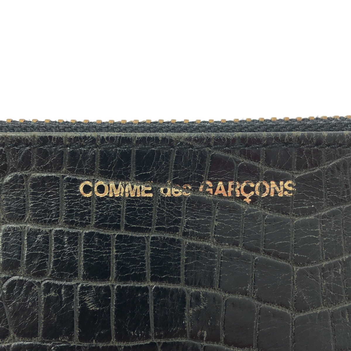 COMME des GARCONS / コムデギャルソン クロコ型押し ロゴ ジップ コインケース 財布 / ユニセックス