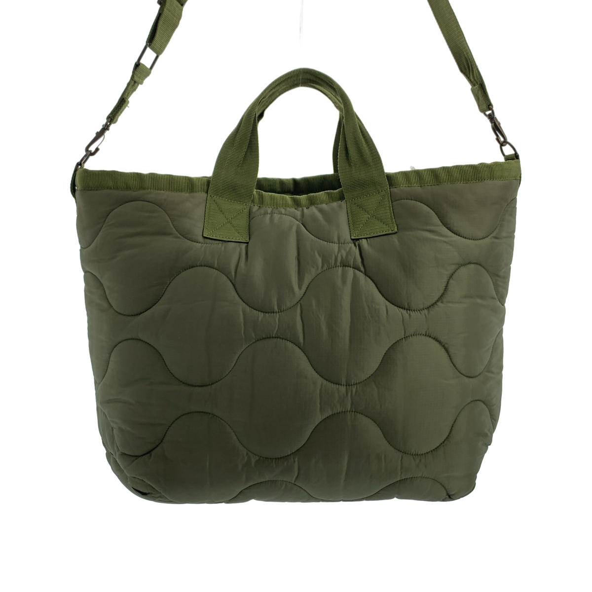 MADISON BLUE / マディソンブルー 2way ロゴショルダー付き ミリタリー キルティング ハンド トートバッグ