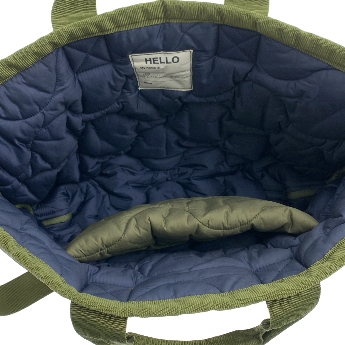 MADISON BLUE / マディソンブルー 2way ロゴショルダー付き ミリタリー キルティング ハンド トートバッグ