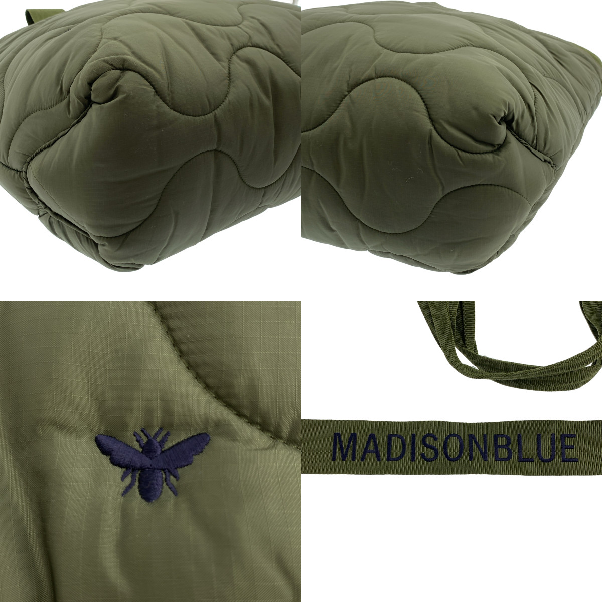 MADISON BLUE / マディソンブルー 2way ロゴショルダー付き ミリタリー キルティング ハンド トートバッグ