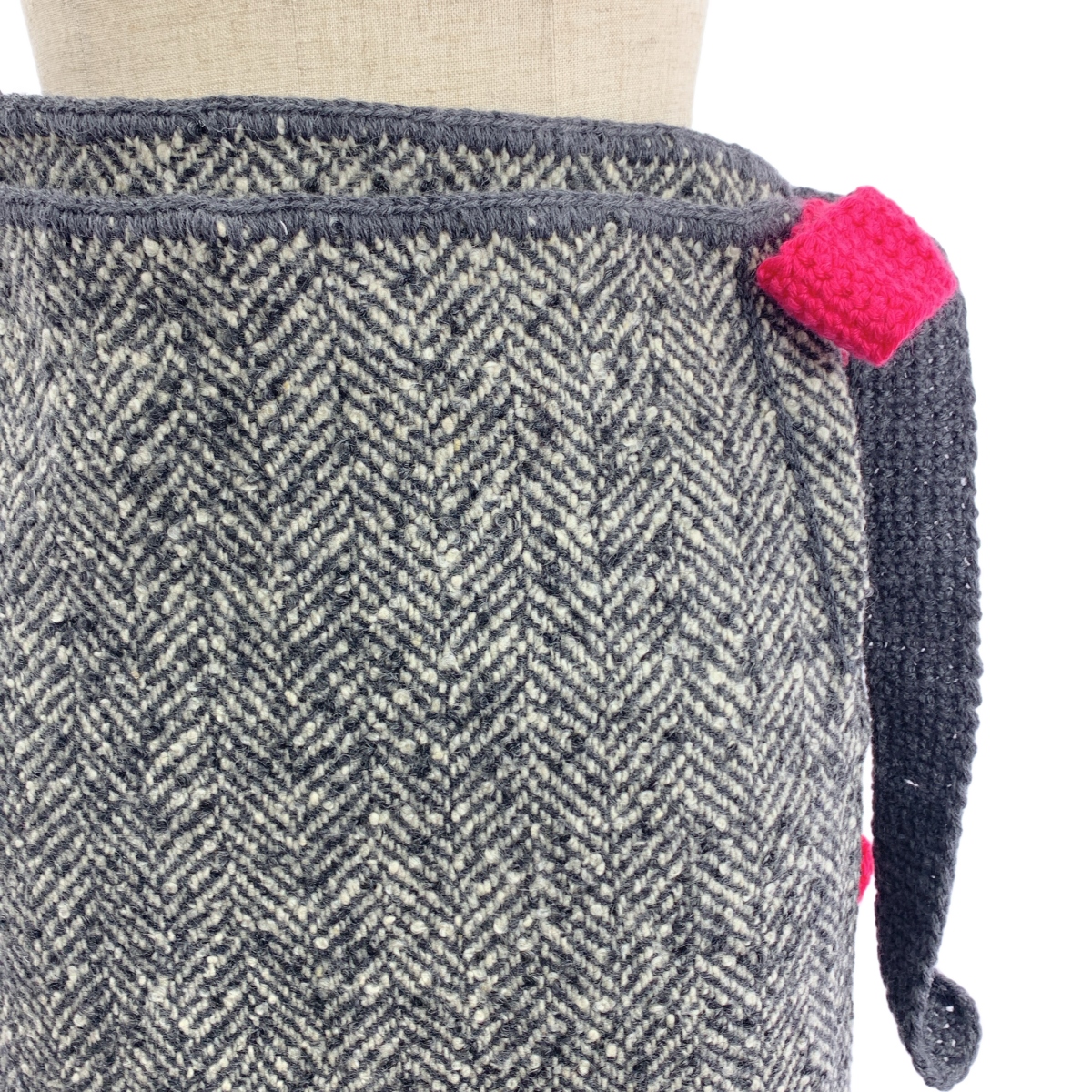 DANIELA GREGIS / ダニエラグレジス ウール ヘリンボーン ツイード 巻き ラップ スカート