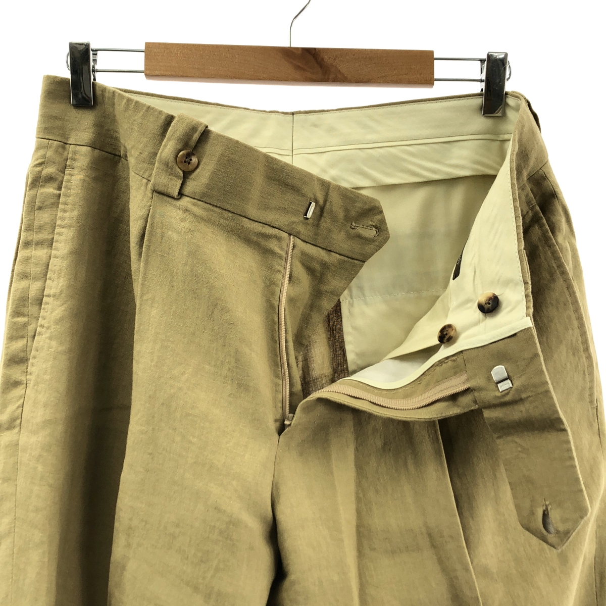 CARUSO / カルーゾ リネン タック スラックス パンツ