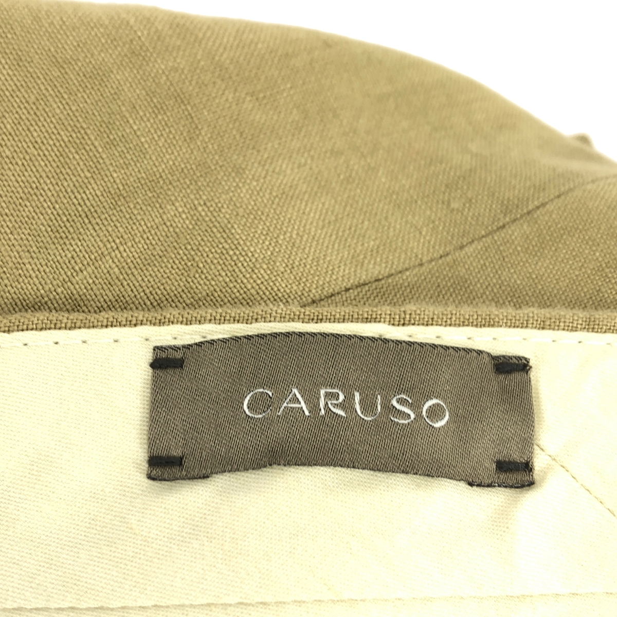 CARUSO / カルーゾ リネン タック スラックス パンツ