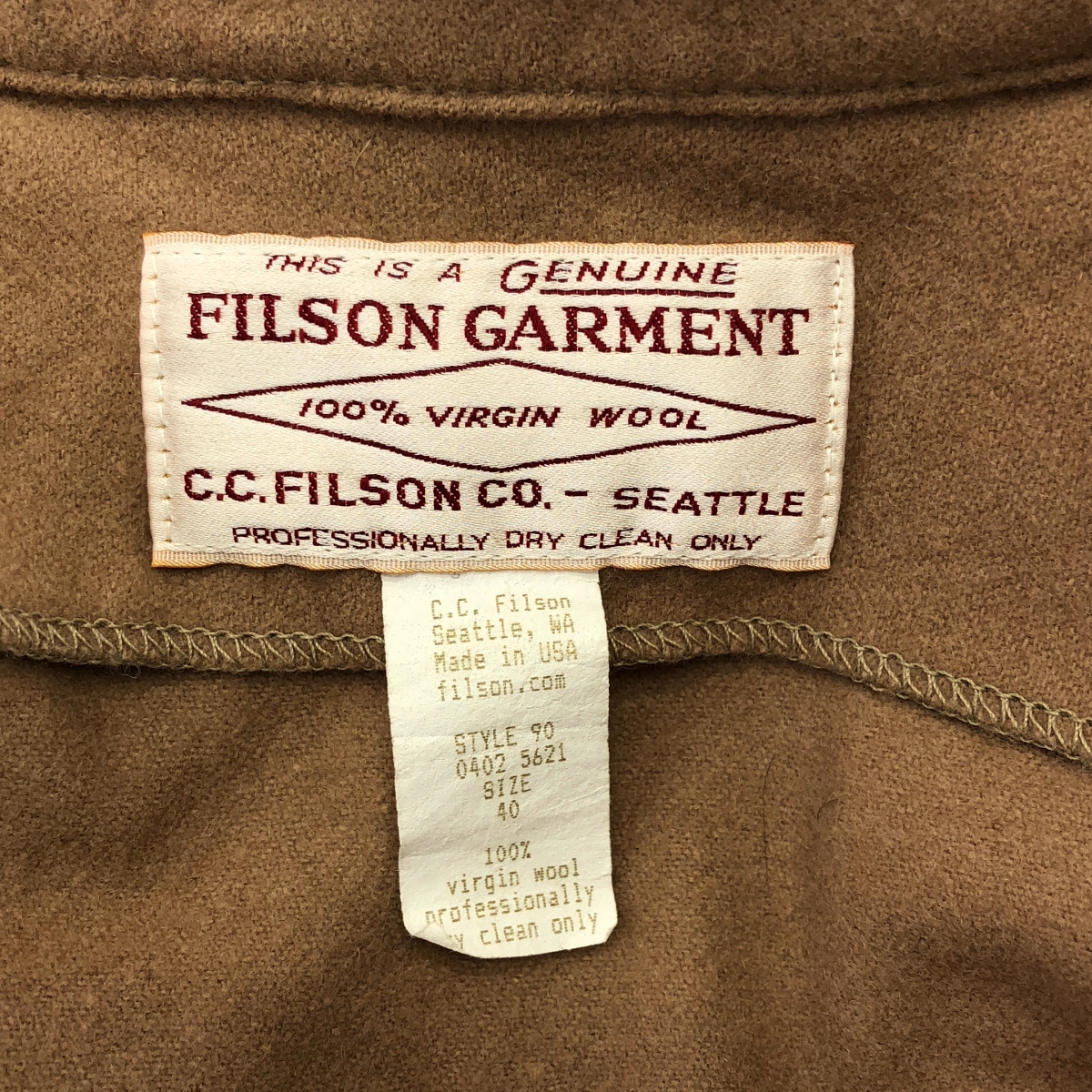 VINTAGE / ヴィンテージ古着 FILSON GARMENT フィルソンガーメント / USA製 Jac-Shirt ヘビー ウール シャツ