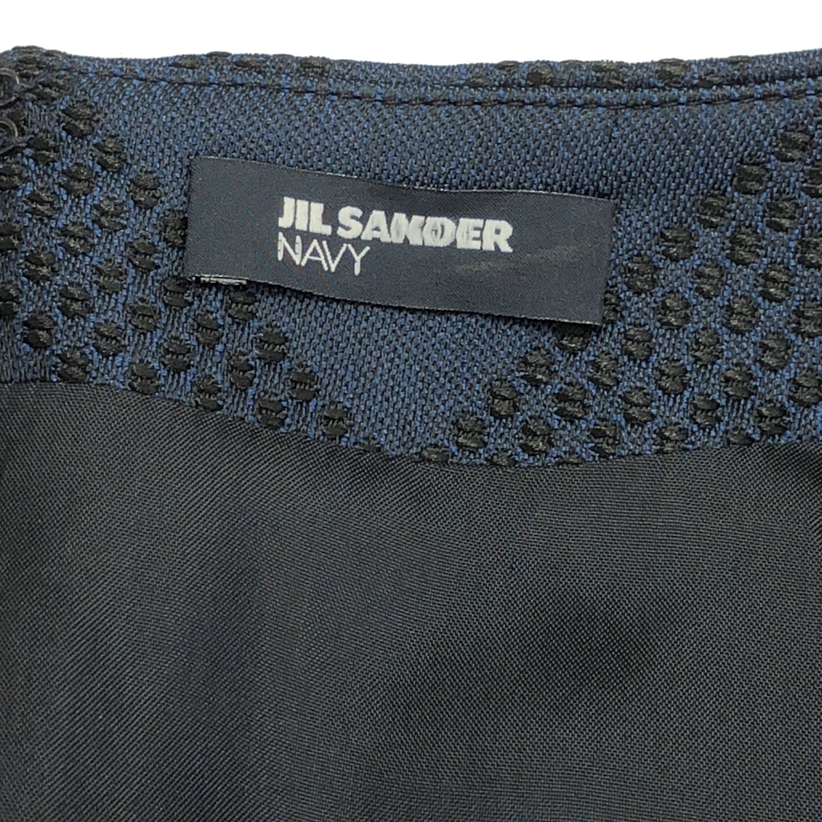 JIL SANDER NAVY / ジルサンダーネイビー チェック タック フレア ワンピース