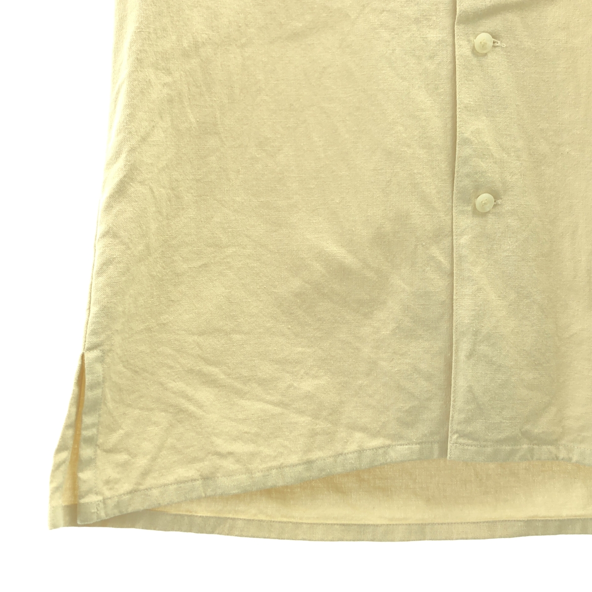 foufou / フーフー コットン リネン オープンカラー シャツ