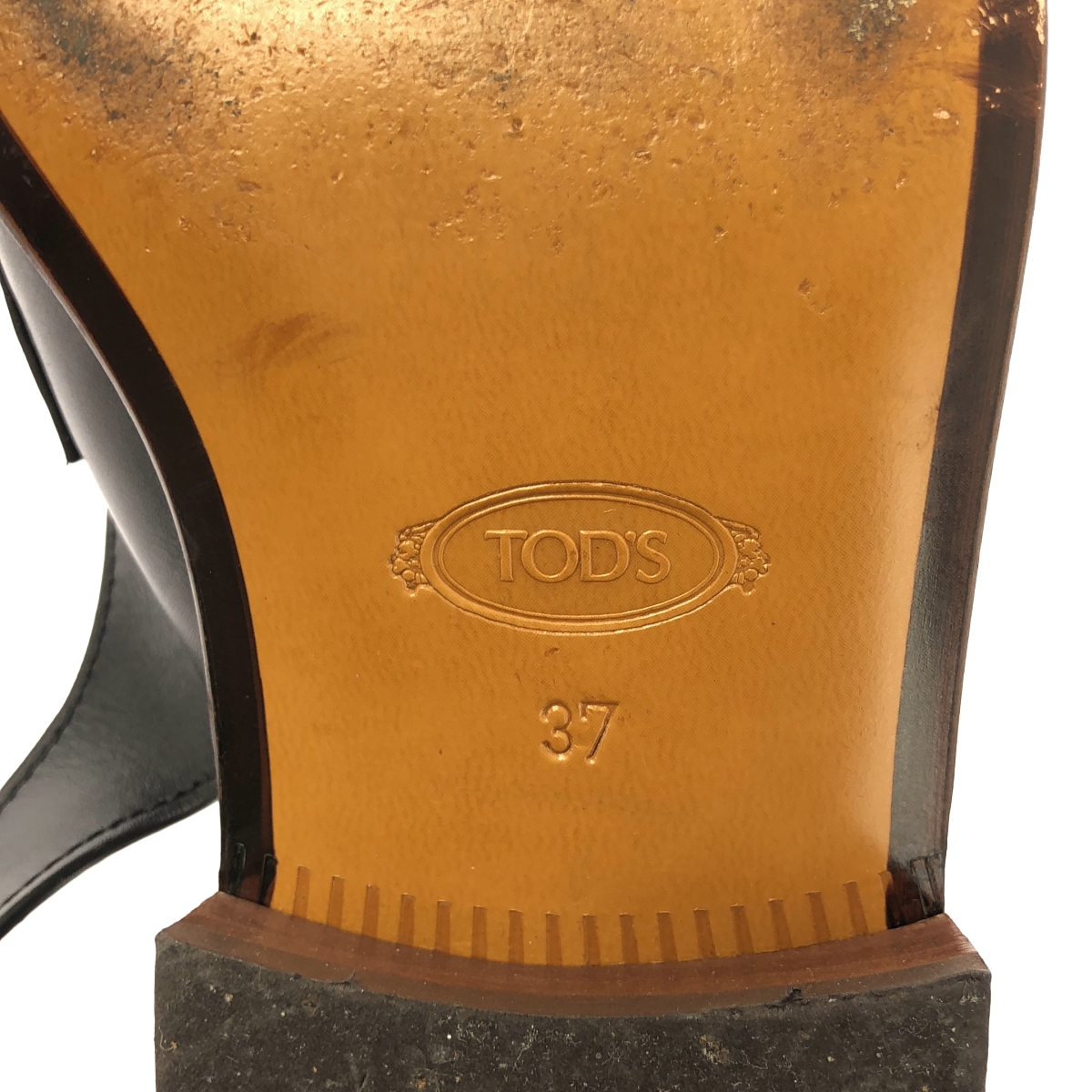 TOD'S / トッズ レザー コイン付き ストラップ ミュール サンダル フラットシューズ