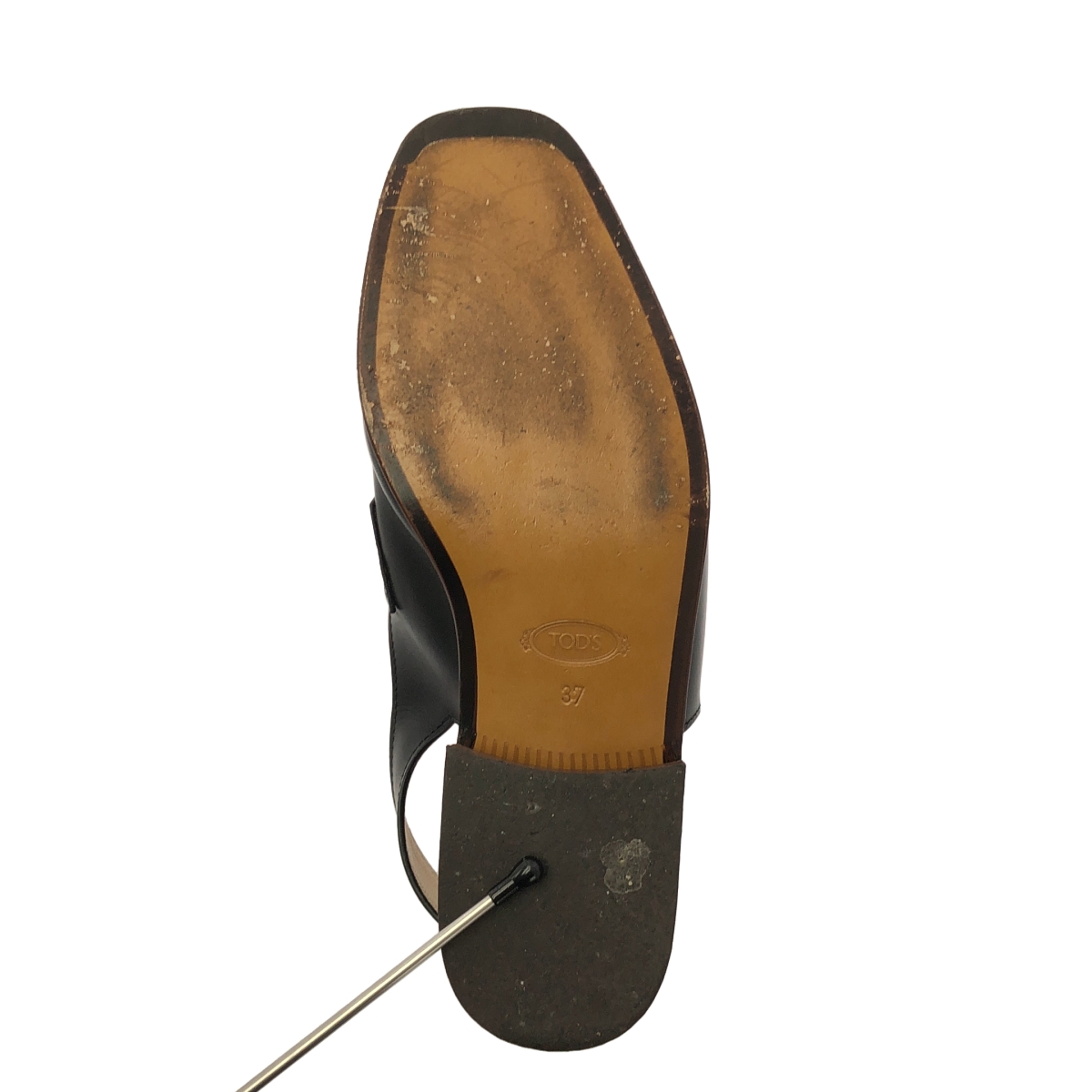 TOD'S / トッズ レザー コイン付き ストラップ ミュール サンダル フラットシューズ