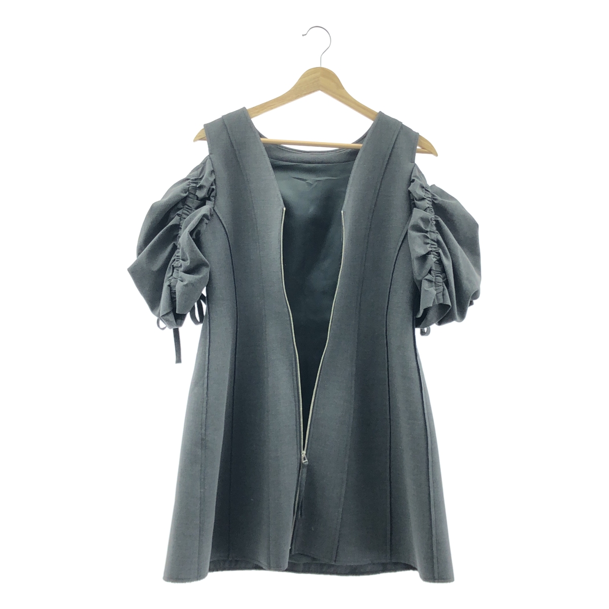 eimy istoire / エイミーイストワール ギャザースリーブ ボンディング Aライン ワンピース