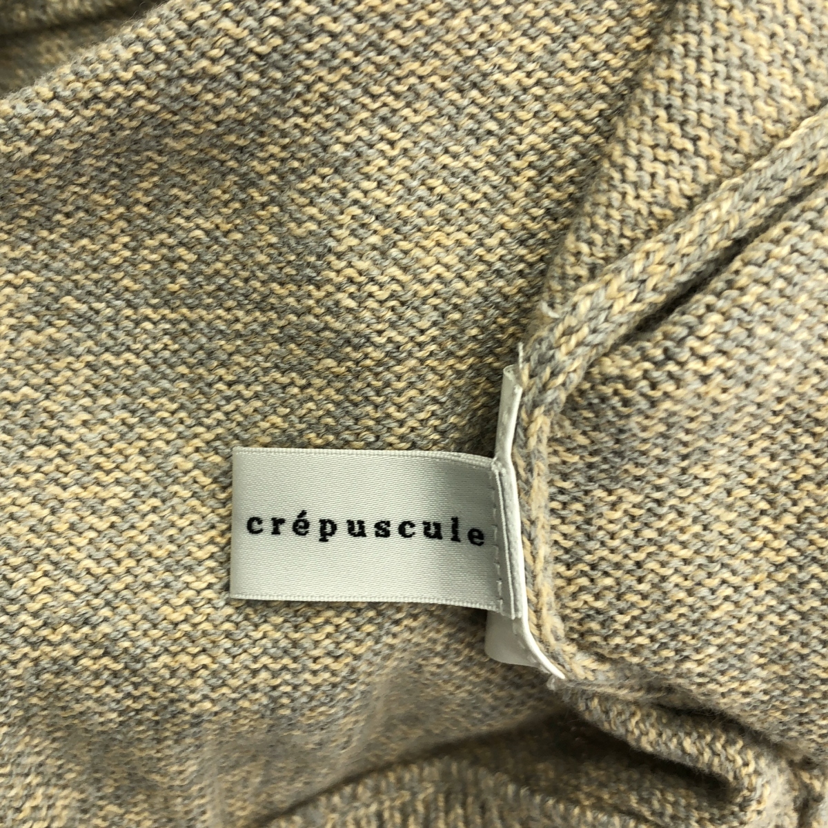 Crepuscule / クレプスキュール Moc neck L/S 撚り 杢の綿 カシミヤ モックネックニット