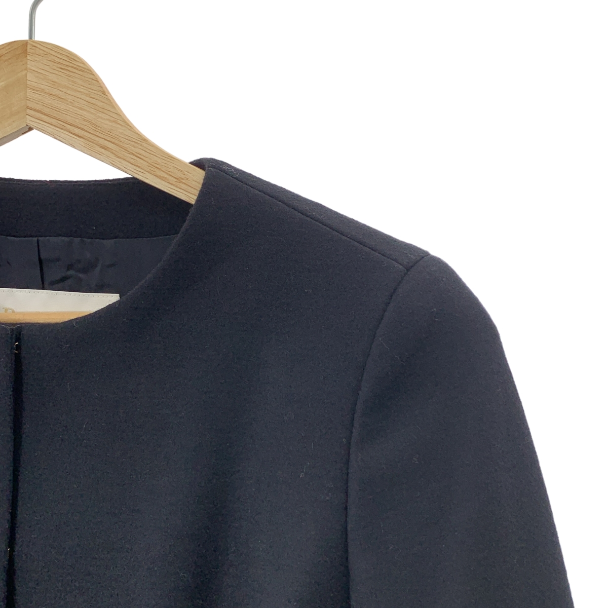 Tomorrowland BALLSEY / トゥモローランドボールジー ウール セットアップ / ノーカラー フロントフック ジャケット / タイトスカート