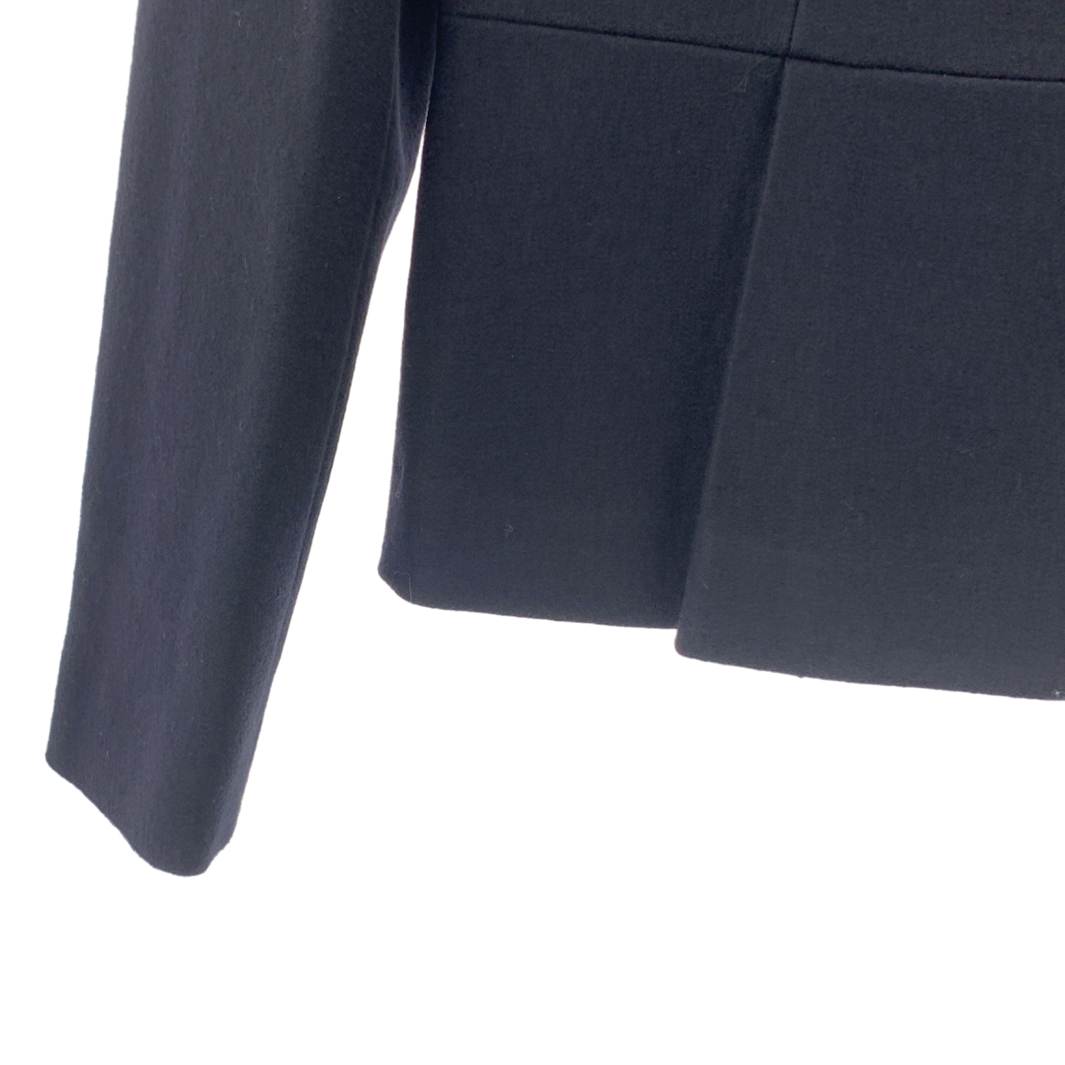 Tomorrowland BALLSEY / トゥモローランドボールジー ウール セットアップ / ノーカラー フロントフック ジャケット / タイトスカート