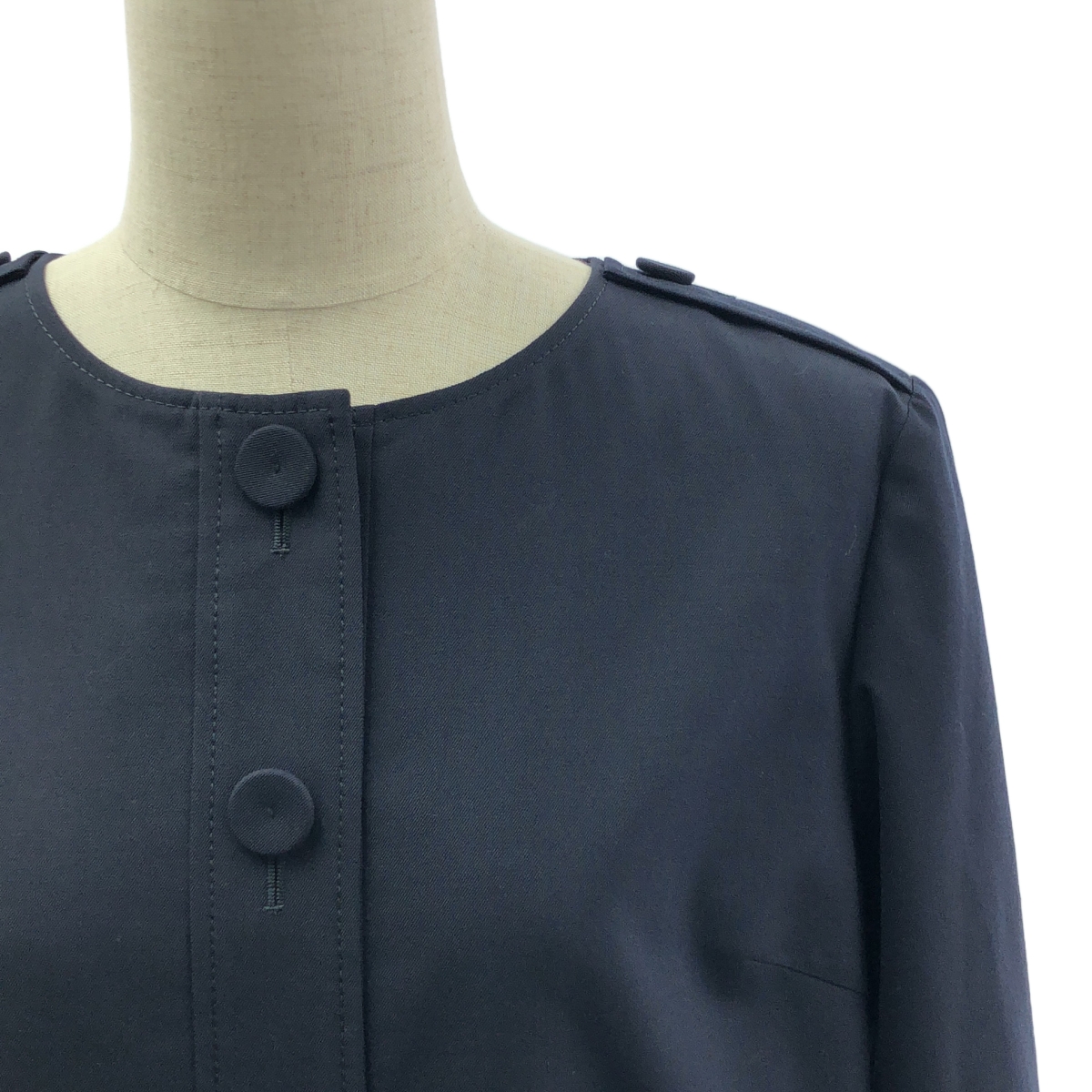 その他 前開き クルーネック ウール ワンピース