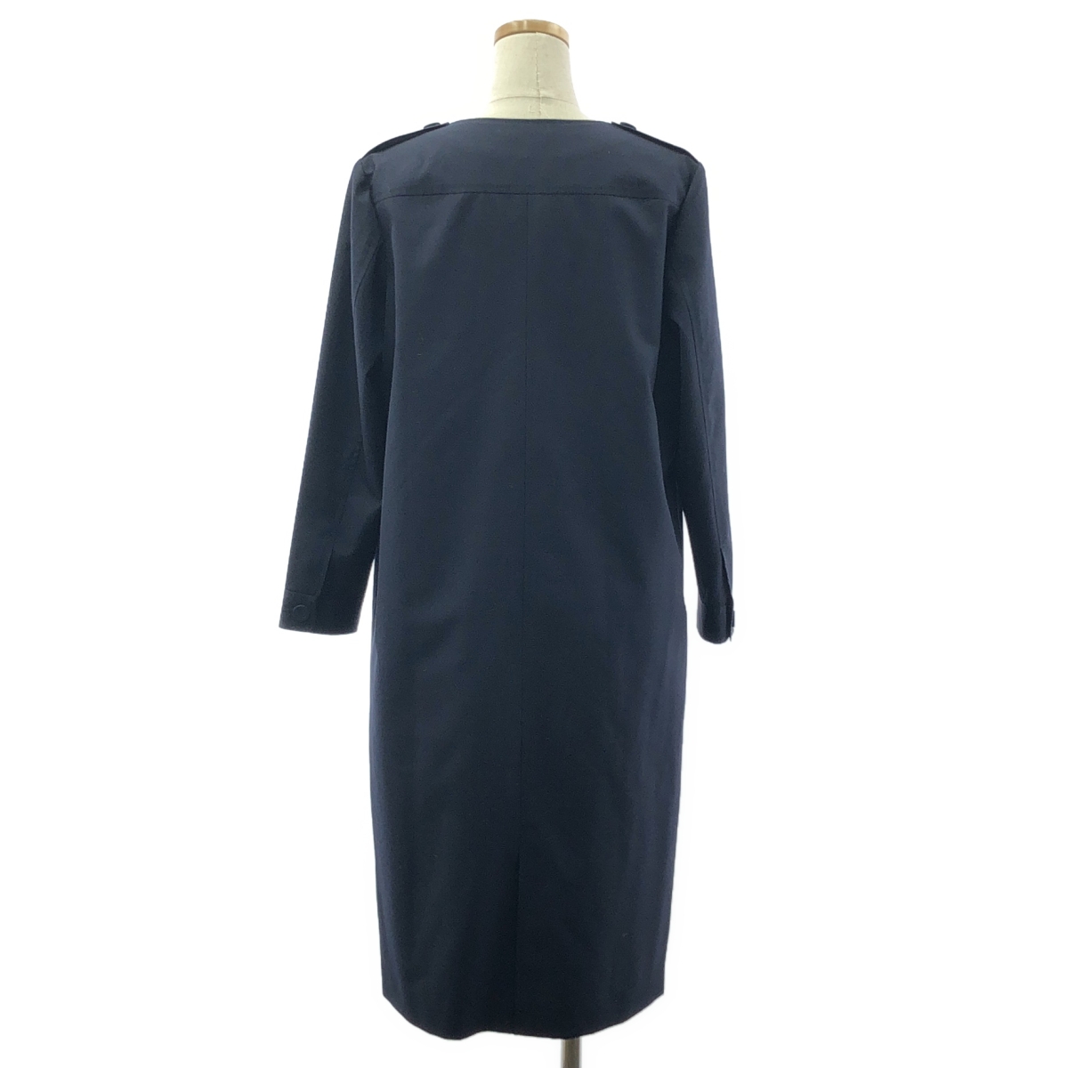 その他 前開き クルーネック ウール ワンピース