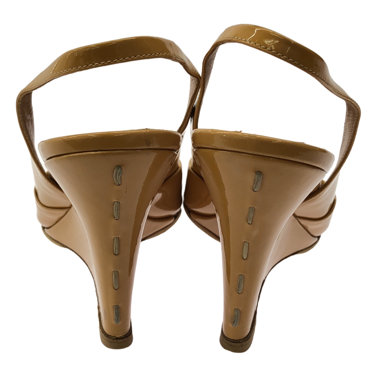 miu miu / ミュウミュウ パテントレザー オープントゥ パンプス サンダル