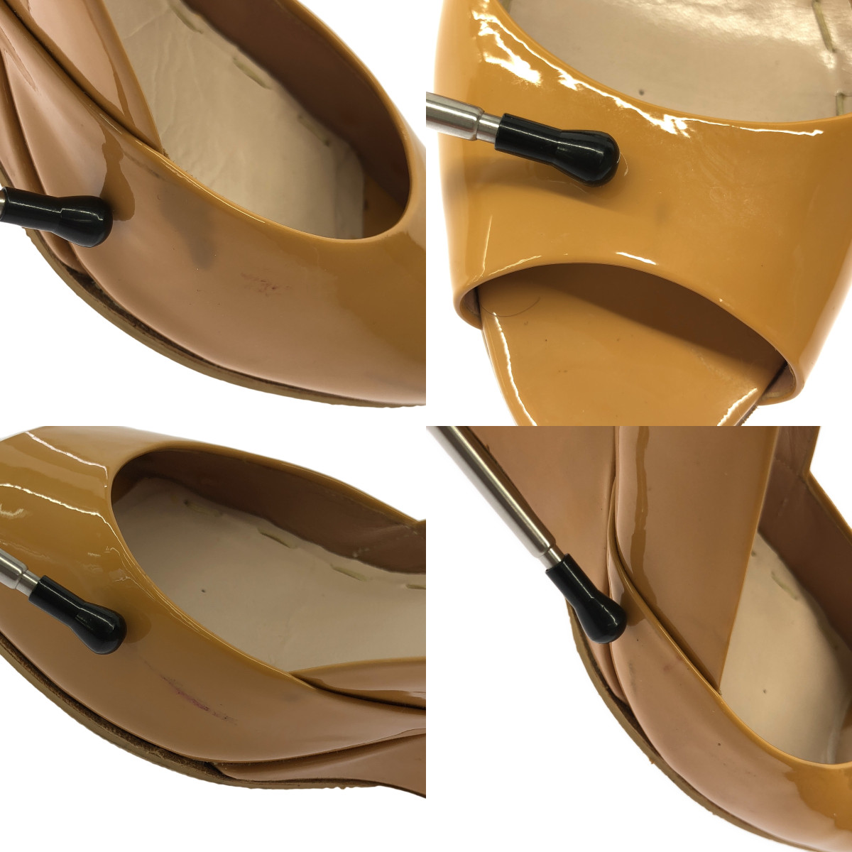 miu miu / ミュウミュウ パテントレザー オープントゥ パンプス サンダル