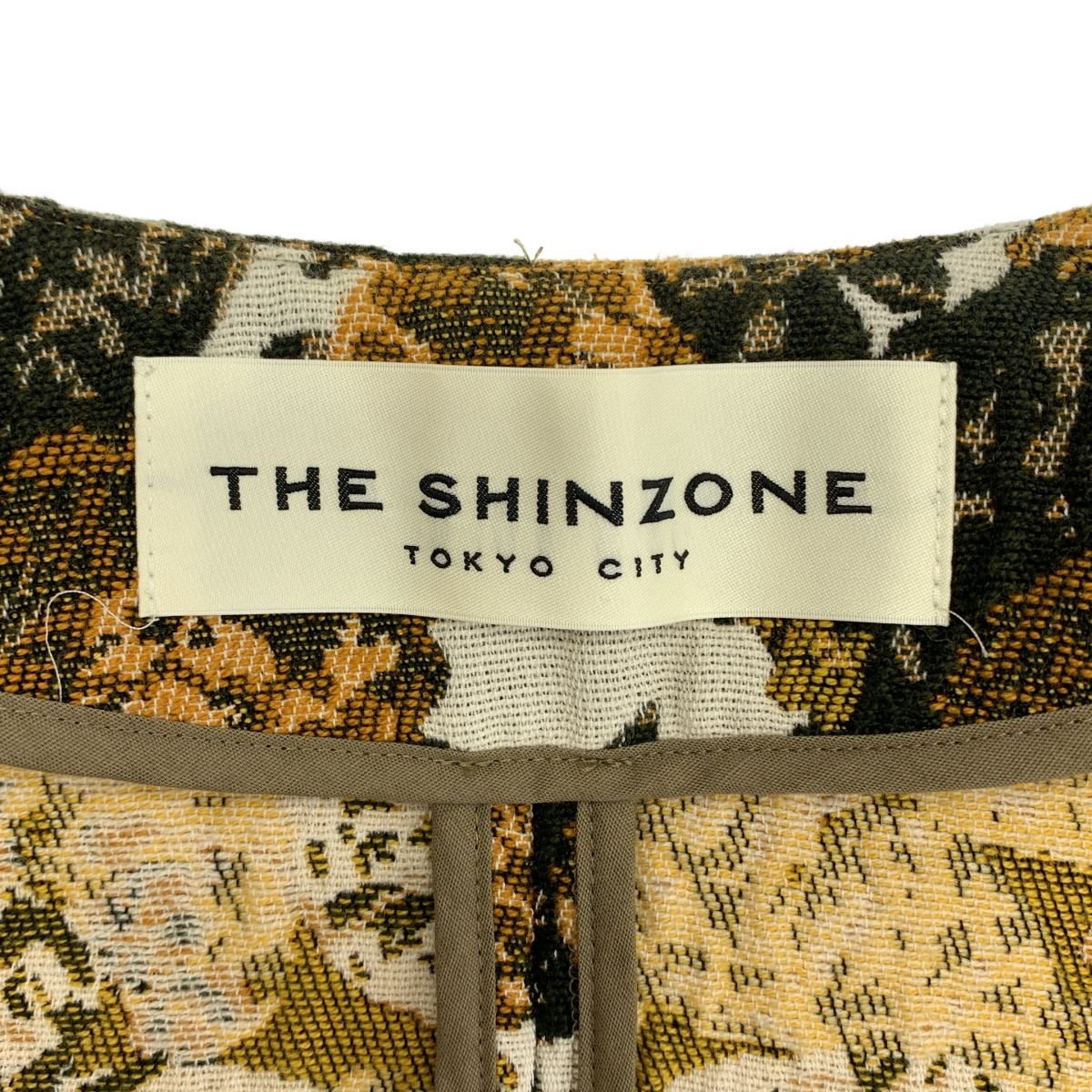 Shinzone / シンゾーン フラワー ジャガード ノーカラー ジャケット