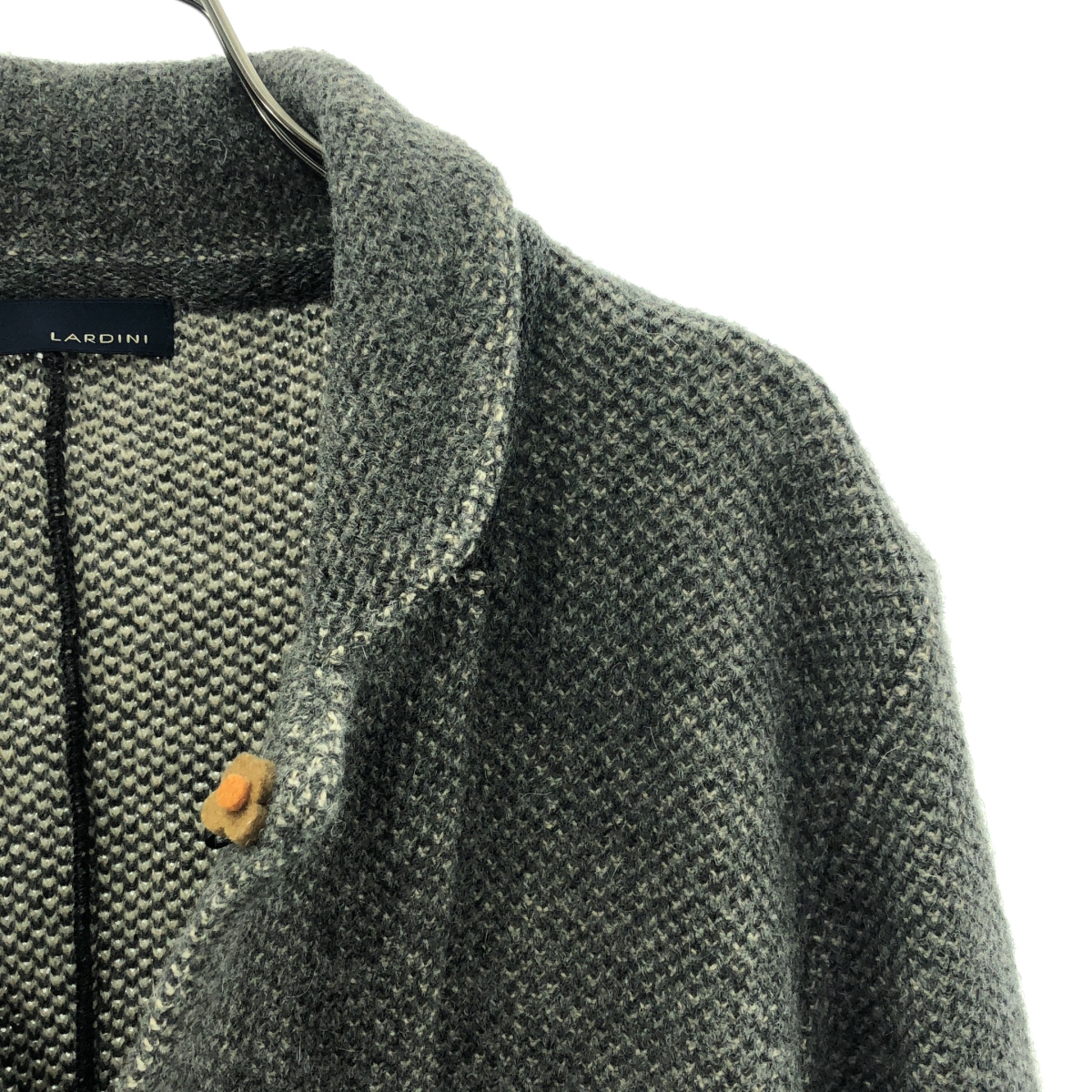 LARDINI / ラルディーニ ブートニエール ウール ニット シングルブレスト ジャケット
