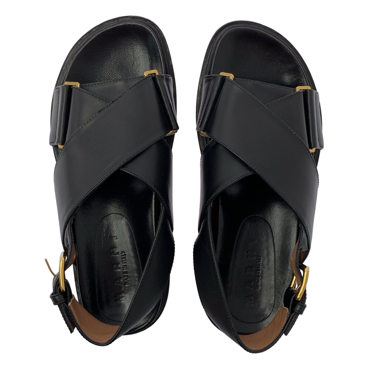 MARNI / マルニ Fussbett フスベット / レザー クロスベルト サンダル