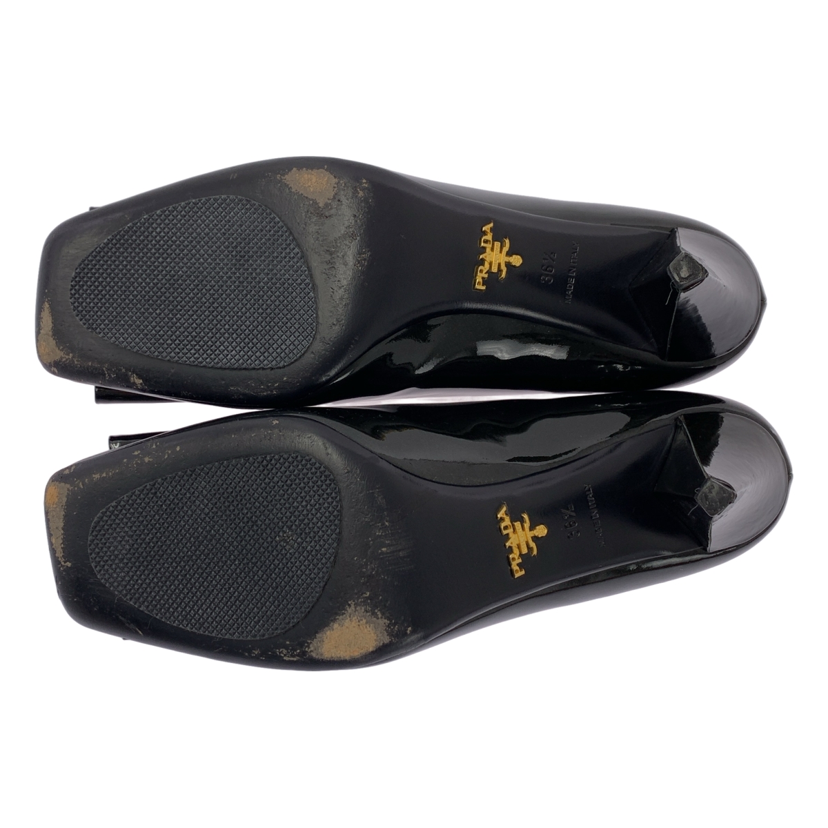 PRADA / プラダ パテントレザー リボン ヒールパンプス