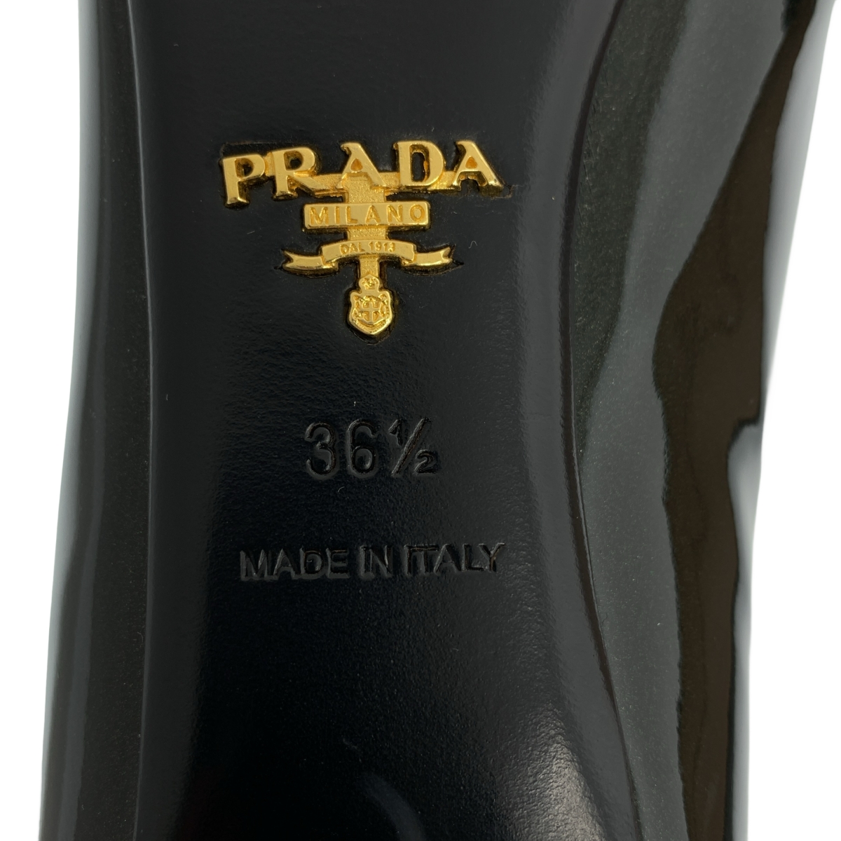 PRADA / プラダ パテントレザー リボン ヒールパンプス