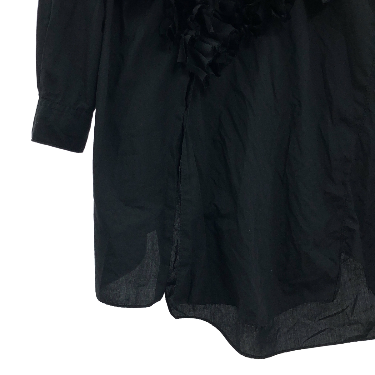 COMME des GARCONS HOMME PLUS / コムデギャルソンオムプリュス 捻じれ ポリエステル フリル ロングシャツ