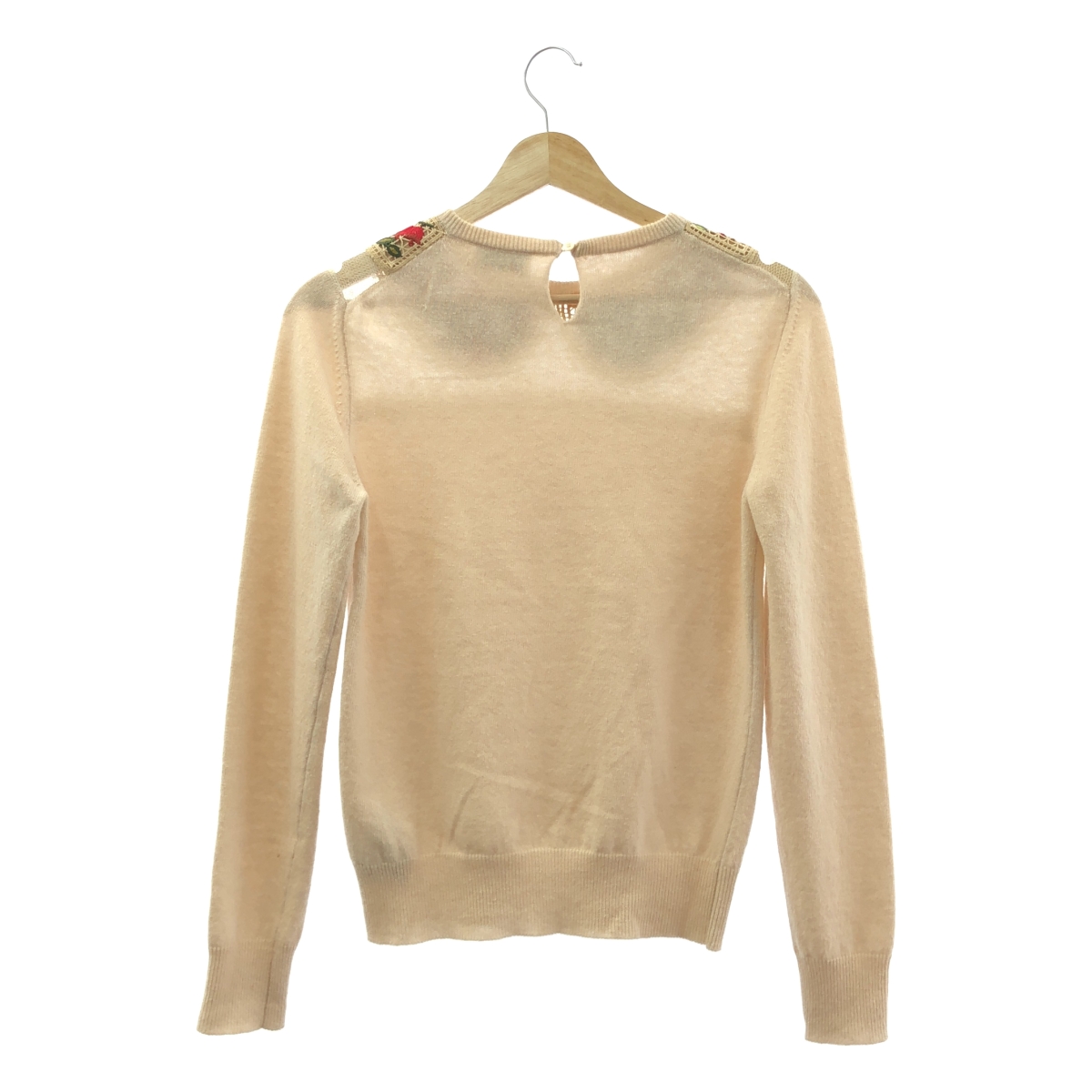 RED VALENTINO / レッドヴァレンティノ フラワー刺しゅう レース 切替 ウールニット