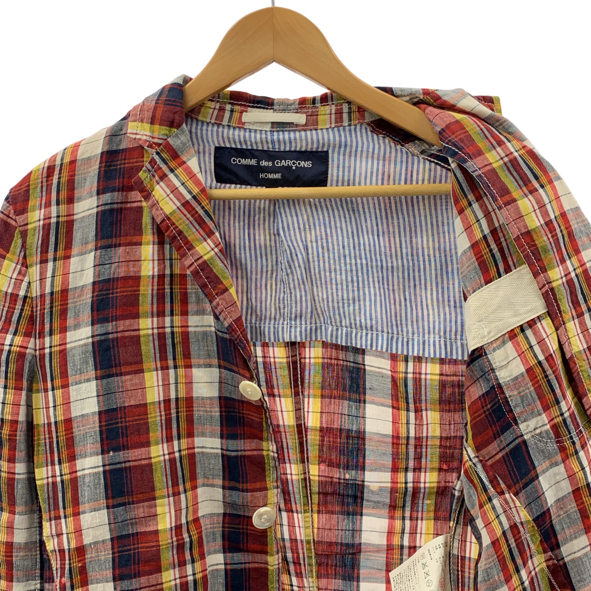 COMME des GARCONS HOMME / コムデギャルソンオム ブリーチ加工 シングルブレスト ジャケット